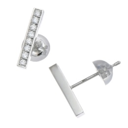 純プラチナ/PT900 ダイヤモンドバーライン イヤリング/ピアス