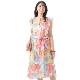 Julia K NYC ミディ丈フロントボタンシャツワンピース