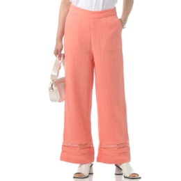 Isaac Mizrahi Liveコットンダブルガーゼワイドパンツ