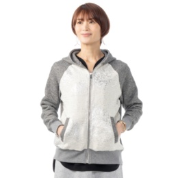 UNILOA3C 箔プリント吊り裏毛ブルゾン