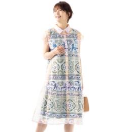 myM インド綿混オーガンジージレワンピース