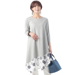 day to day サークルプリントのチュニックワンピース