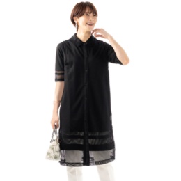 day to day 襟つきフルメッシュジレ