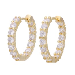 シルバー925 CZ フルエタニティデザイン フープピアス