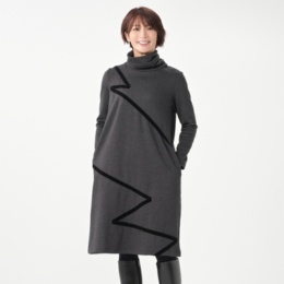 BOUTIQUE JUNKO ベロアテープデザインワンピース