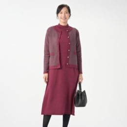 CARRIERE 洗える ニットカーディガン＆ワンピースセット