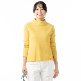 KawaiOkada ワッフルハイネック長袖プルオーバー