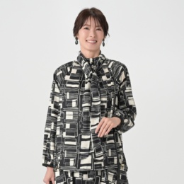  Remite ブロックプリントボウタイブラウス - 733395