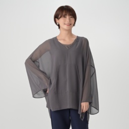 MASAGO シフォン素材BIGプルオーバーブラウス