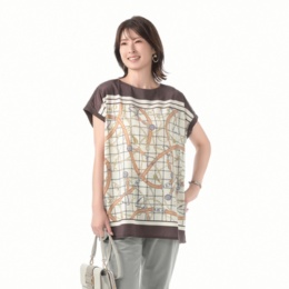 Oh My Tailor パネルスカーフプリントチュニック
