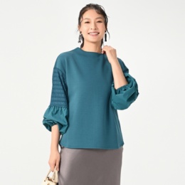  Remite 袖ジャガード異素材カットソー - 733819