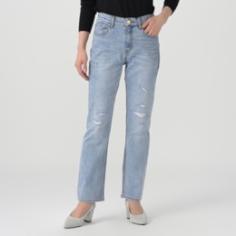 AnneCoquine選べる股下ダメージデニムストレートパンツ