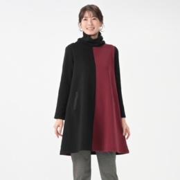 day to day あったか裏シャギー配色ワンピース