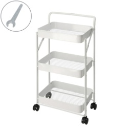 折り畳めるトローリーワゴン3段キャスター付 耐荷重12kg