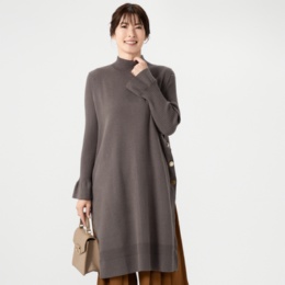 anatelier ボタンアクセント ニットジレアンサンブル