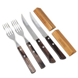  トラモンティーナ ポリウッド ステーキナイフ&フォーク&レスト ペア