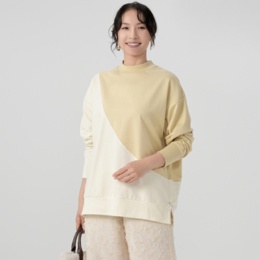 alsome インレイジャージのカラーブロックプルオーバー