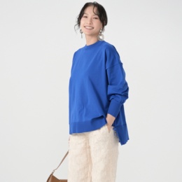 alsome リサイクル糸のドロストニットプルオーバー