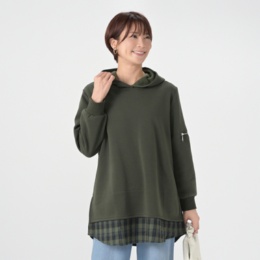 Provador ふわぽか裏起毛 チェックAラインチュニック