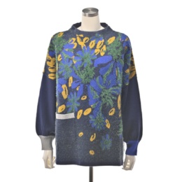 SUPERLADY フラワーシャギーミックスジャガードニットチュニック