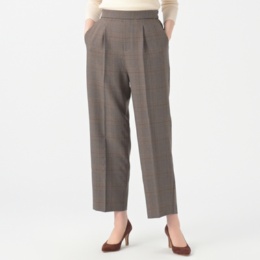 CARRIERE 上品ウール調セミワイドパンツ