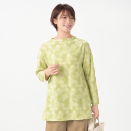  Nagominosato パイルジャガードプチボトル衿チュニック - 735941