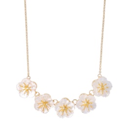 Tar Tar シェル&CZ フラワーモチーフネックレス[メデア]