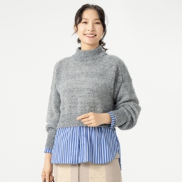  falsetto フェイクレイヤードニットプルオーバー - 736043