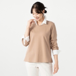 Isaac Mizrahi Live シャツコンビデザインプルオーバー