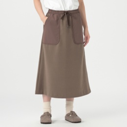 Carney 異素材使い 起毛ストレッチ ベイカースカート