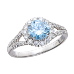  ラボグロウンブルーダイヤモンド PTリング 1ctUP - 736742