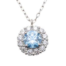  ラボグロウンブルーダイヤモンド PTペンダント 0.5ctUP - 736743