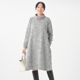 SLOW&STYLE ニットジャージー裏起毛ワンピース