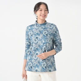 SLOW&STYLE ペイズリー裏起毛プルオーバー