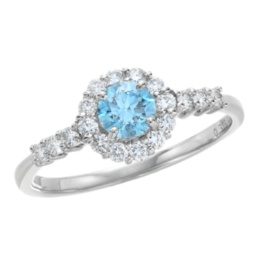  ラボグロウンブルーダイヤモンド PTリング 0.3ctUP - 737022