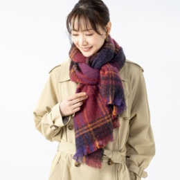  ルナジュメール ネット限定ブークレシャギーチェックストール - 737318