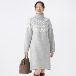 Provador フェアアイル柄ふわもちニットワンピース