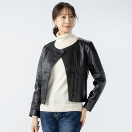 LEATHER Edition シープレザーノーカラーライダース