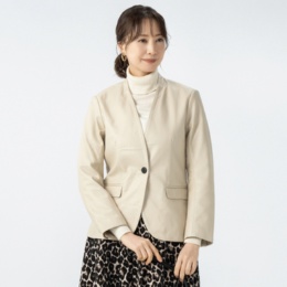 LEATHER Edition シープレザーノーカラージャケット