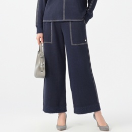 PCD ジャカードWステッチのシャギーミックスセミワイドパンツ