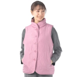  花柄エンボスキルトベスト - 737875