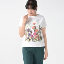 FairyStyle フラワー 半袖ホワイトプルオーバー