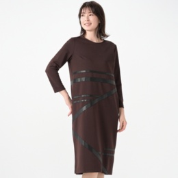 BOUTIQUE JUNKO グラフィック合皮テープワンピース