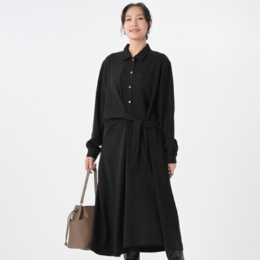 Abanicos ジョーゼット ウエストタイ ワンピース