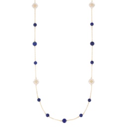 白蝶貝&ラピスラズリ クロスポイント ネックレス[エレクトラ]