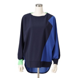 SUPERLADY イナズマ配色切替えカットソープルオーバー