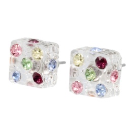 Harraca ドミノクリア マルチカラー ピアス