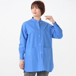 YukaKoshino スタンドカラーのBIGポケットチュニックシャツ
