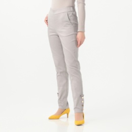  Pixie Heart 釦デザイン ハイストレッチデニムパンツ