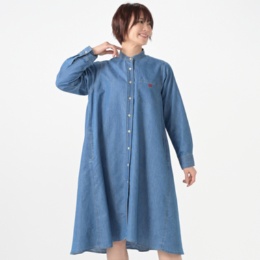 McGREGOR CLASSIC デニムスタンド衿シャツワンピース